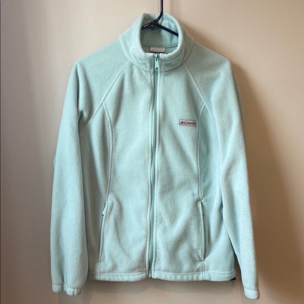 Columbia Women’s Soft Aquamarine Fleece Zipped Sweatshirt, Large